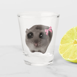 Shot Glass Coquette Sad Hamster Meme Shot Glas