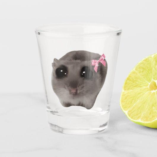 Shot Glass Coquette Sad Hamster Meme Shot Glas (Voorkant)