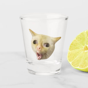 Shot Glass Coughing Cat Meme Glas