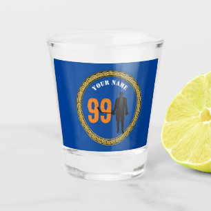 Shot Glass Hockey Player - Voeg naam & nummer toe Glas