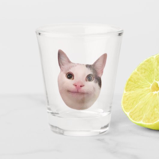 Shot Glass Polite Cat Meme Glas (Voorkant)
