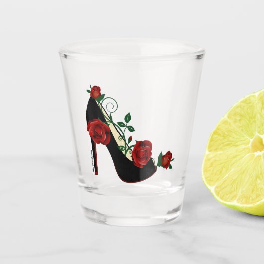 Shot Glass - Stiletto-Roos Glas (Voorkant)