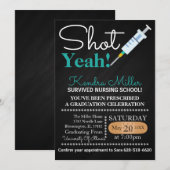 Shot Ja! Afstuderen verpleegschool uitnodigen Kaart (Voorkant / Achterkant)
