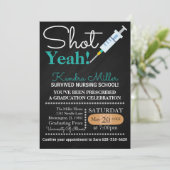 Shot Ja! Afstuderen verpleegschool uitnodigen Kaart (Staand voorkant)