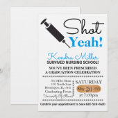 Shot Ja! Uitnodiging tot Afstuderen van verpleegsc (Voorkant / Achterkant)