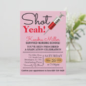 Shot Ja! Uitnodiging tot Afstuderen van verpleegsc (Staand voorkant)