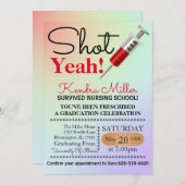 Shot Ja! Uitnodiging tot Afstuderen van verpleegsc (Voorkant / Achterkant)
