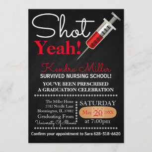Shot Ja! Uitnodiging tot Afstuderen van verpleegsc