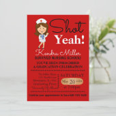 Shot Ja! Uitnodiging tot Afstuderen van verpleegsc (Staand voorkant)