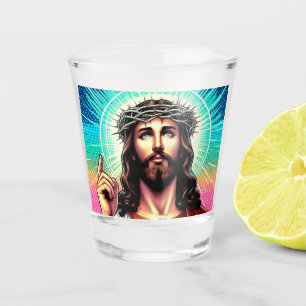 Shot Jésus coloré a tiré du verre !