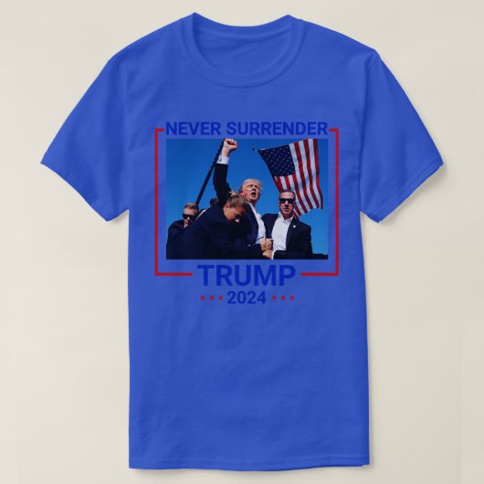 Shot Never Surrender voor 2024 T-shirt (Design voorkant)