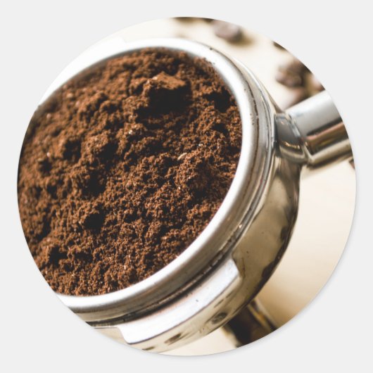 Shot of Espresso Ready to Brew for Cappuccino Ronde Sticker (Voorkant)