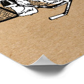 Shot on Net Hockey Player Ink Sketch Poster (Hoek)