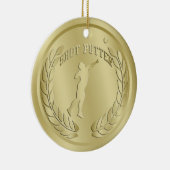 Shot Putter Gold Toned Medal Ornament (Rechts)