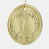 Shot Putter Gold Toned Medal Ornament (Links)