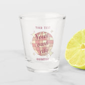 Shotglass aanpasbare stadsnaam geschenk Shot Glas (Voorkant)