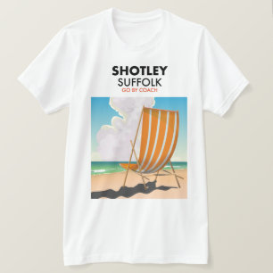 Shotley suffolk strandreisposter t-shirt