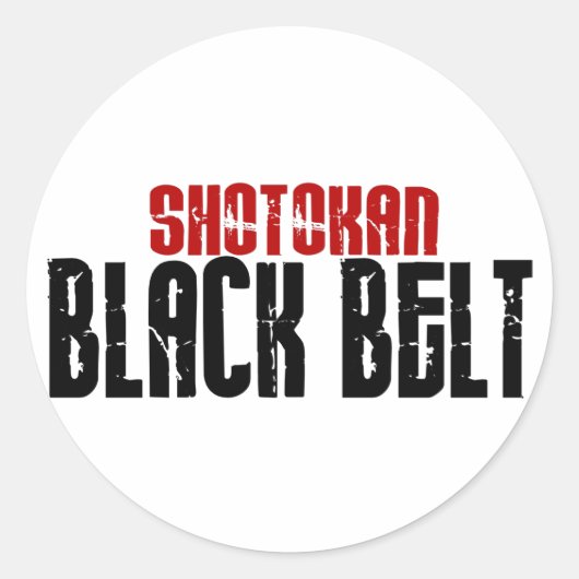 Shotokan Black Belt Karate Ronde Sticker (Voorkant)