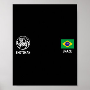 Shotokan Brazilië Karate Braziliaanse vlag Dojo Ti Poster