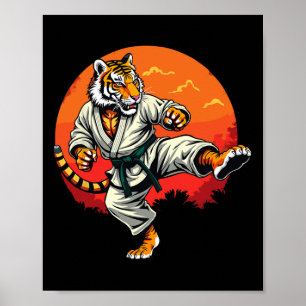 Shotokan Karate Fighter Martial Arts Tijger Funny Poster