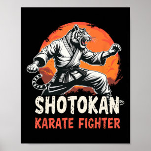 Shotokan Karate Fighter Martial Arts Tijger Funny  Poster