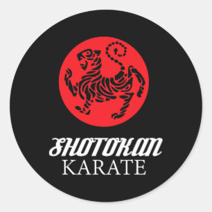 Shotokan Karate Tijger Grafische Martial Arts T-sh Ronde Sticker