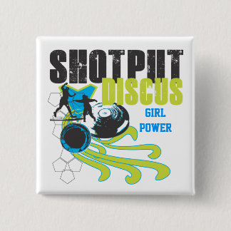 Shotput and Discus - Girl Power-knop Vierkante Button 5,1 Cm