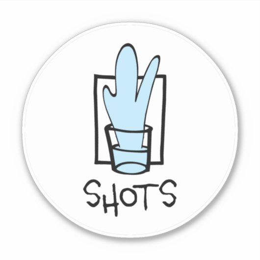 Shots Round Custom-Cut Vinyl Sticker (Voorkant)