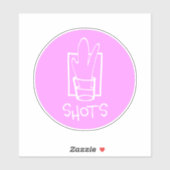Shots roze and White Custom-Cut Vinyl Sticker (Vel)