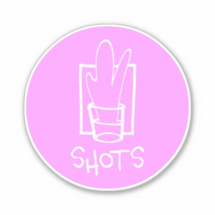 Shots Roze en Witte op maat gesneden vinyl sticker