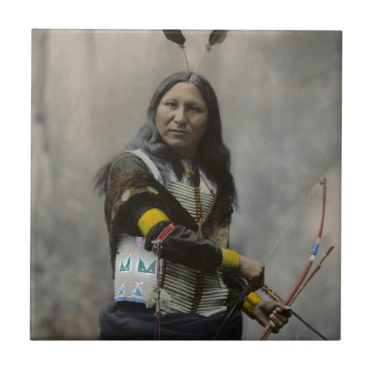 Shout in Oglala Sioux 1899 Indiaas Tegeltje (Voorkant)