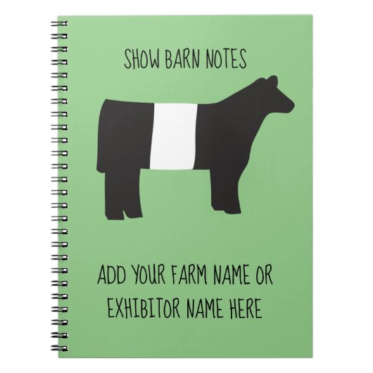 Show Barn Notes - Livestock Exhibitor Notitieboek (Voorkant)