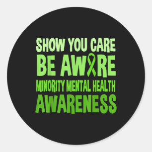 Show dat u zich bewust bent van de Minority Mental Ronde Sticker