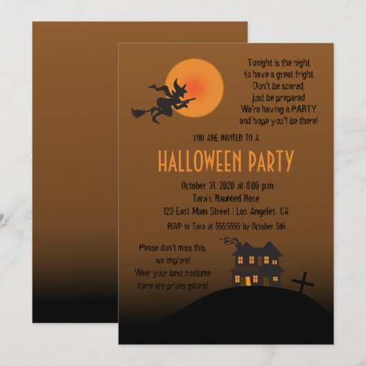 Show een Halloween-feestuitnodiging Kaart (Voorkant / Achterkant)