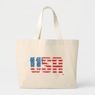 Show je Amerikaanse trots met deze gewaagde rode, Grote Tote Bag