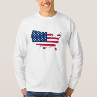 Show je patriottisme! Amerikaanse kaart en vlag T-shirt
