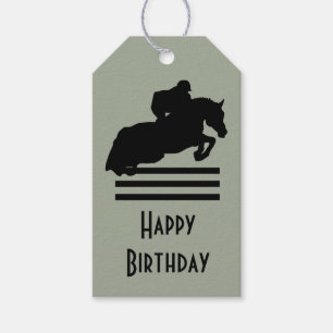 Show Jumper Silhouet voor Paardenliefhebbers Verja Cadeaulabel