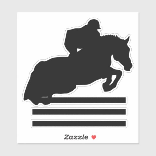 Show Jumper Silhouette voor paardenovers Sticker (Vel)