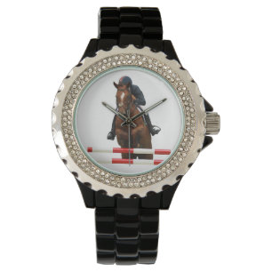 Show Jumping Rhinestone Watch Horloge
