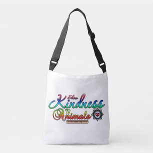 Show Kindheid voor dieren Rainbow Typografie Crossbody Tas