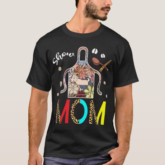Show Mam Goat Leopard Floral Apron Cook Farmer Goa T-shirt (Voorkant)