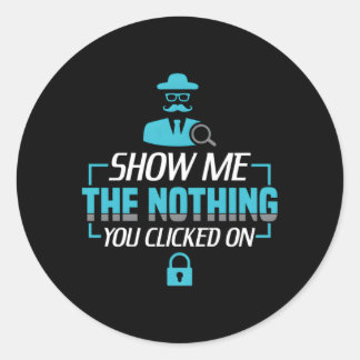 Show me de dingen die je op cyberbeveiliging hebt  ronde sticker