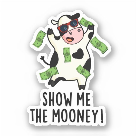 Show me De grappige Koe van de Mooney Sticker (Voorkant)