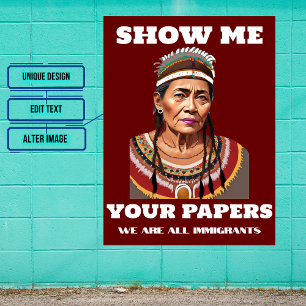Show me uw papieren immigratie Vrouw Poster