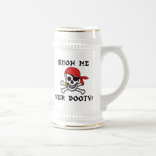 Show Me Yer Booty - Funny Adult Jolly Roger Humor Bierpul