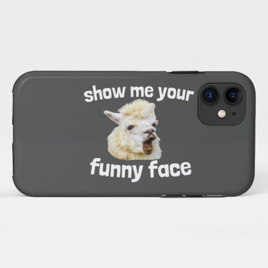 Show me your funny face lachendes Alpaka Lama Case-Mate iPhone Case (Achterkant (horizontaal))