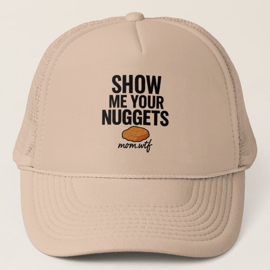 Show Me Your Nuggets, Black Trucker Hat Pet (Voorkant)