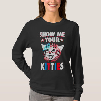 Show mij Uw Katten Kat Retro Zonneset T-shirt