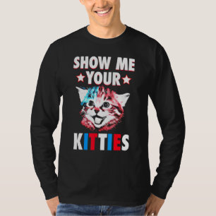 Show mij Uw Katten Kat Retro Zonneset T-shirt