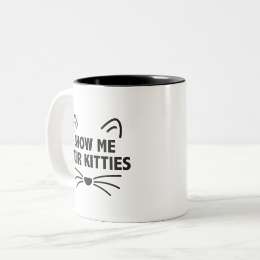 Show mij Uw Katten - Zwarte 11 oz tweetone Mok (Voorkant links)
